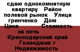 сдаю однокомнатную квартиру › Район ­ полевой рынок › Улица ­ гринченко › Дом ­ 30 › Цена ­ 2 000 › Стоимость за ночь ­ 2 000 - Краснодарский край, Геленджик г. Недвижимость » Квартиры аренда посуточно   